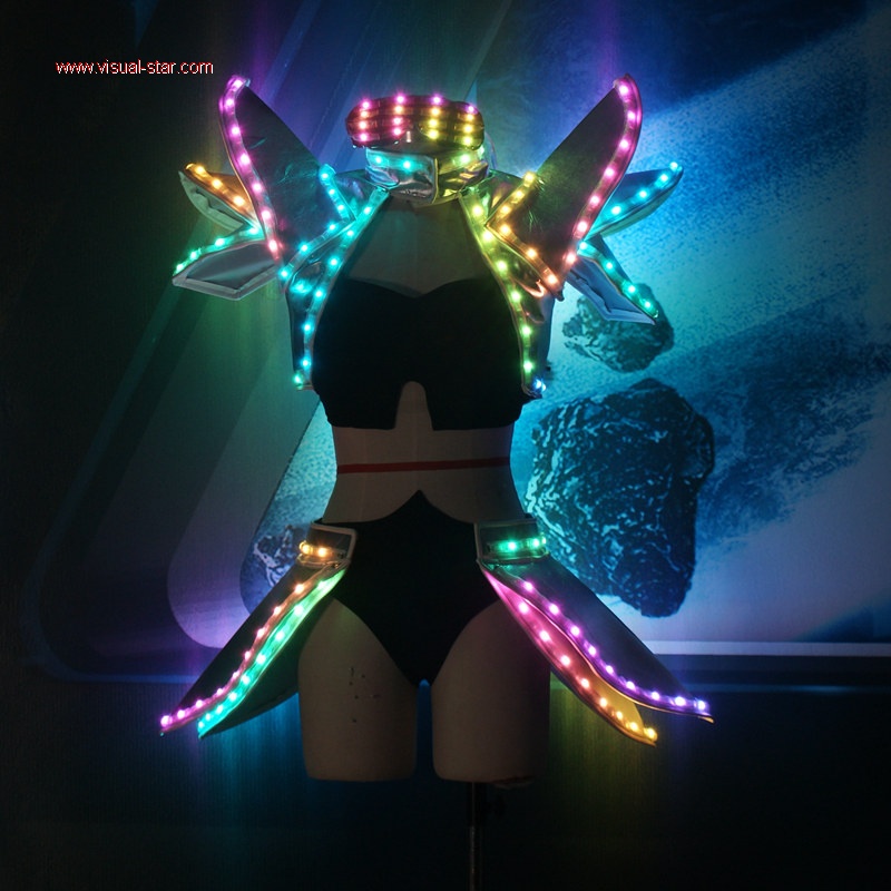 Led light girls robot costume