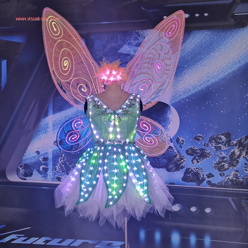 Led butterfly adult performance wings dress