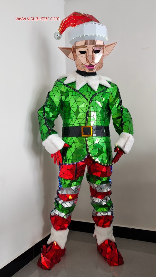 Led mirror Chrismas elf performance costume