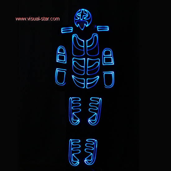 Halloween led glowing tron dance outfit
