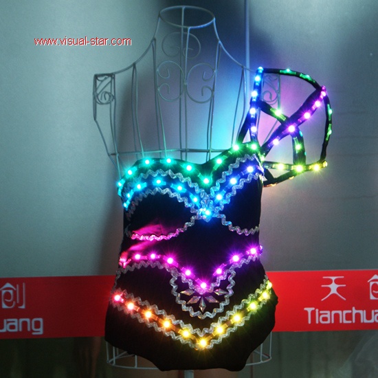 Led light color sexy costume
