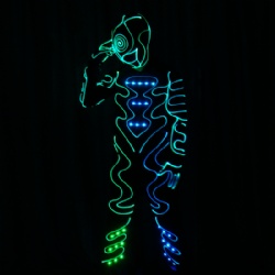 Full color fiber optic led suit