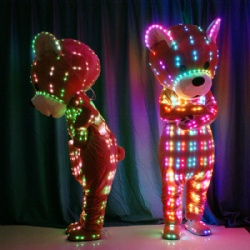 Full color led light teddy bear costume