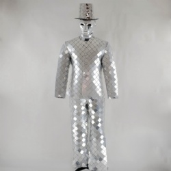 Silver mirror man dance costume