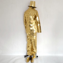 Silver golden mirror man dance