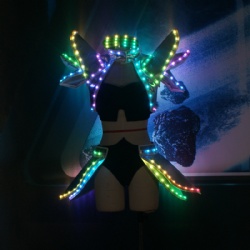 Led light girls robot costume