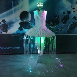 Led light up fiber optic belly dance dress