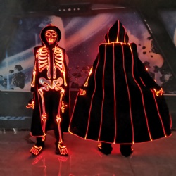 Led light halloween performance suit cloak