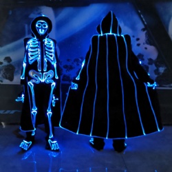 Led light halloween performance suit cloak