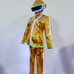 Golden mirror man ked dancer suits