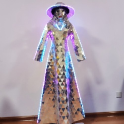 Led mirror dress suit for performance