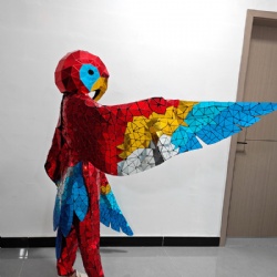 colorful mirror parrot dance costume