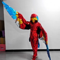 colorful mirror parrot dance costume