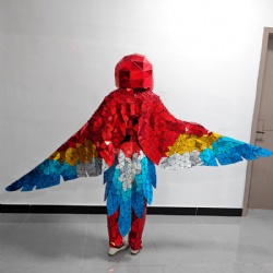 colorful mirror parrot dance costume