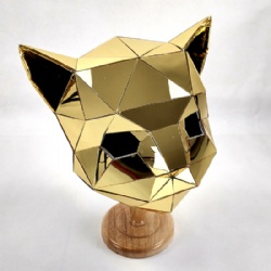 Silver golden mirror panda helmet