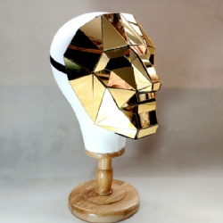 golden silver mirror man masks