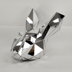Silver mirror rabbit dance helmet