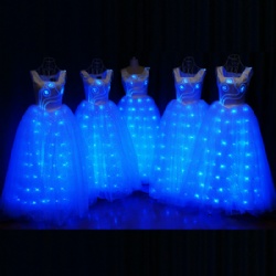 Full color fiber optic led dresses
