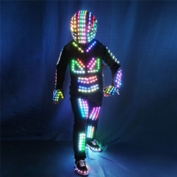 Full color led light clothing with led helmet,gloves and shoescover