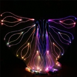 Full color led light up fiber optic butterfly for walk stilts