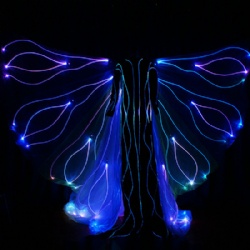 Full color led light up fiber optic butterfly for walk stilts
