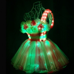 Full color led dance dress for girl